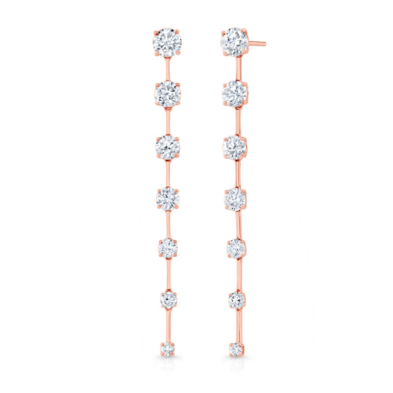 Bar Drop Earrings in Pink Gold – Rahaminov Diamonds