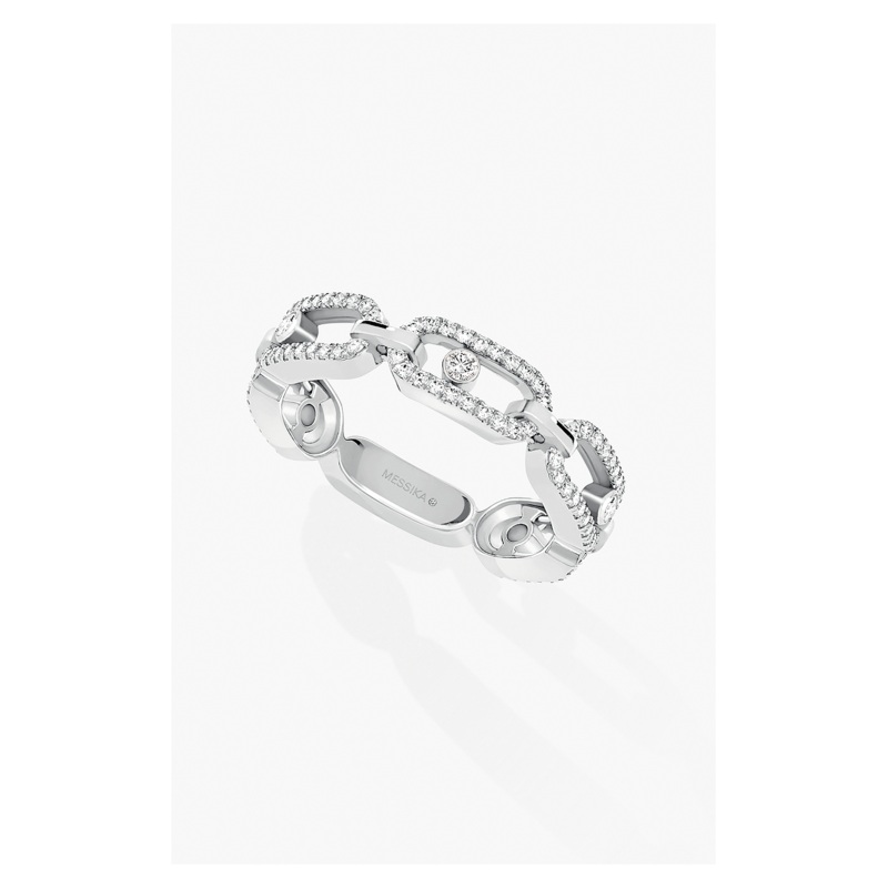 Move Link Multi Pav Ring in White Gold Size 54 – Messika