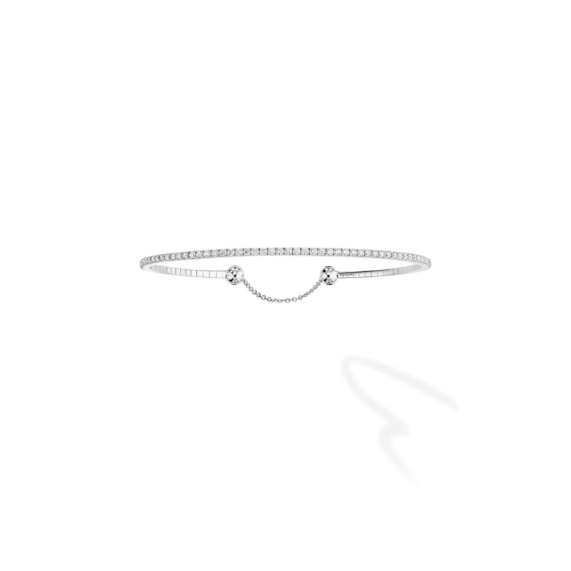 Skinny Bangle in White Gold Size M – Messika