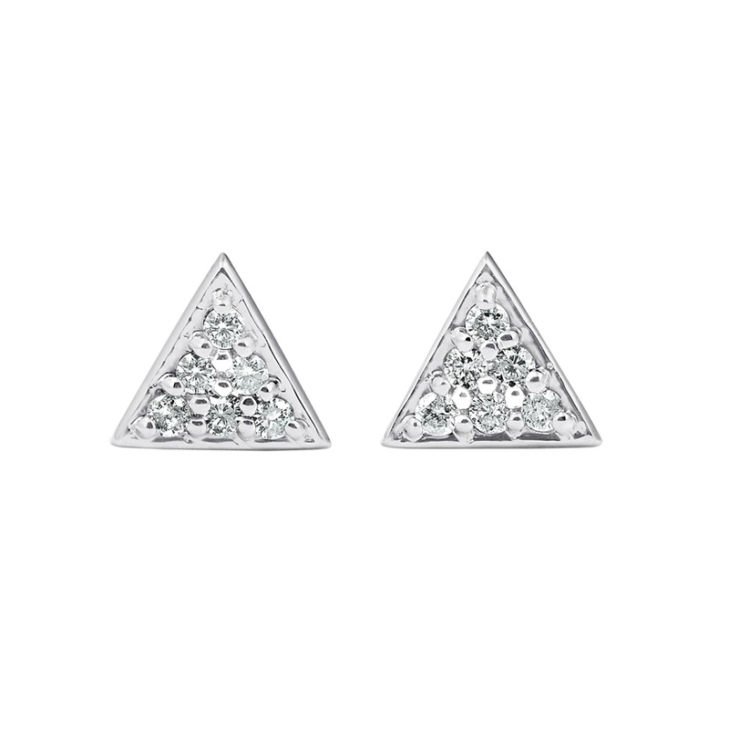 14K White Gold Diamond Earrings for Women