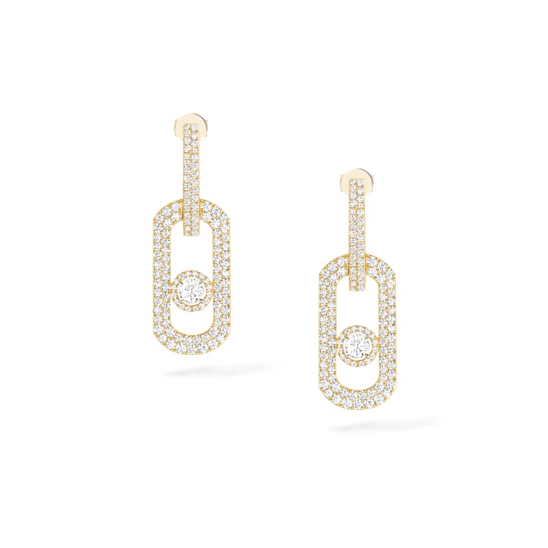 So Move XL Pav Earrrings in Yellow Gold – Messika