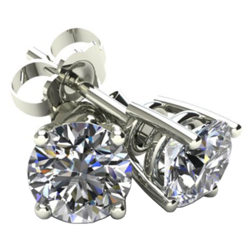 .4 TWC Diamond Stud White Gold Earrings 3BK40W