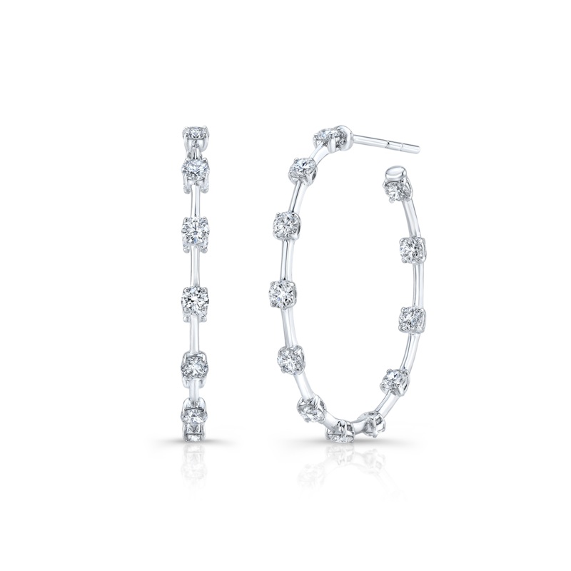 Bar Hoops in White Gold – Rahaminov Diamonds