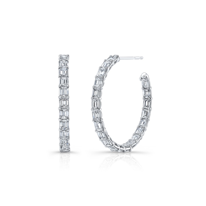 Diamond Hoops in White Gold – Rahaminov Diamonds
