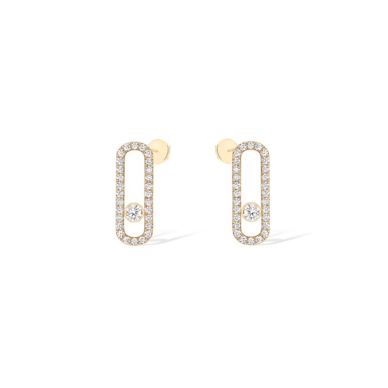 Move Uno Pav Studs in Yellow Gold – Messika