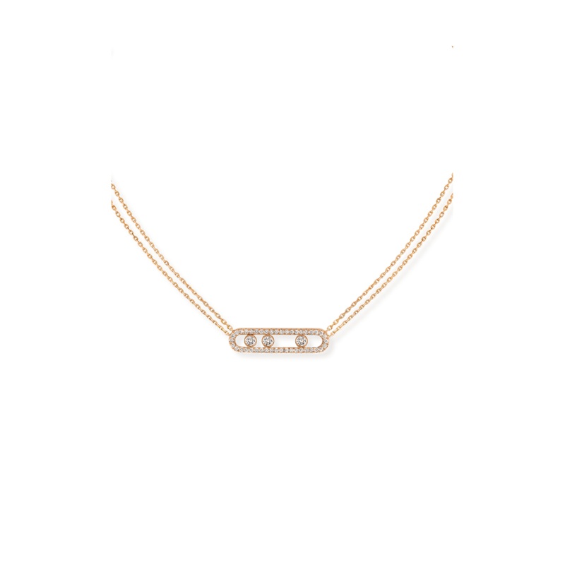Move Classique Pav Pendant in Pink Gold – Messika