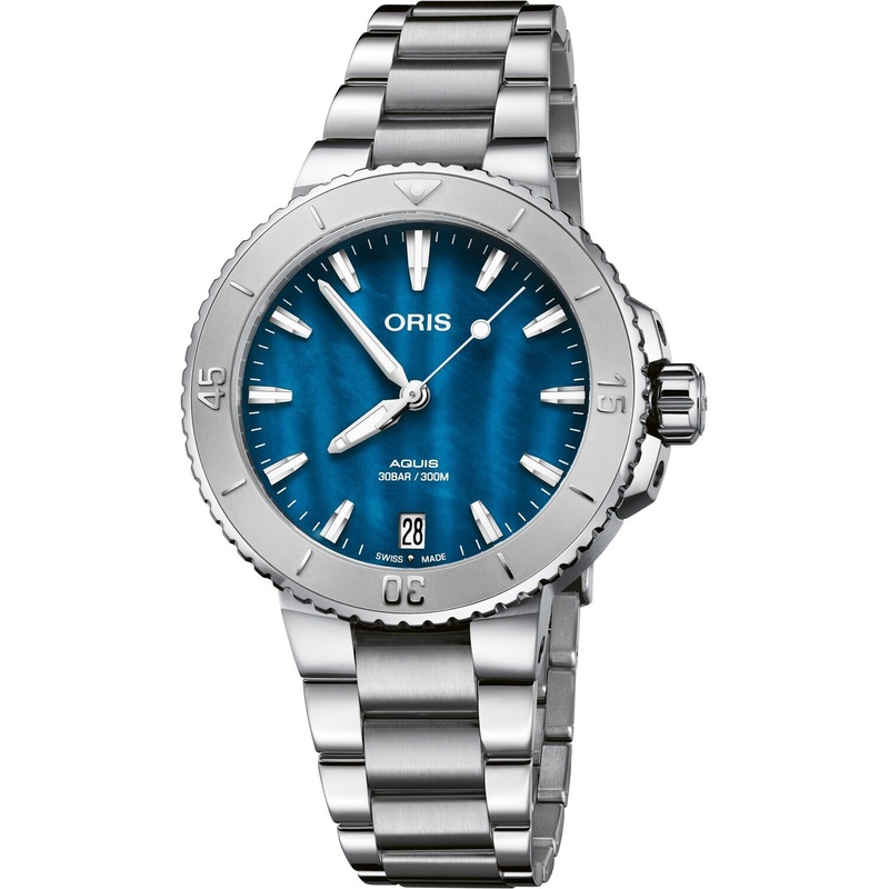 Oris Aquis Date 36.5mm Aegean Blue
