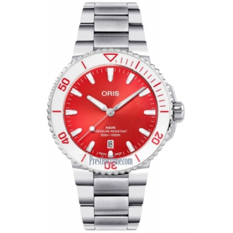 01 733 7787 4138-07 8 22 04PEB Taste of Summer Watermelon Red Oris Aquis Date 41.5mm Mens Watch