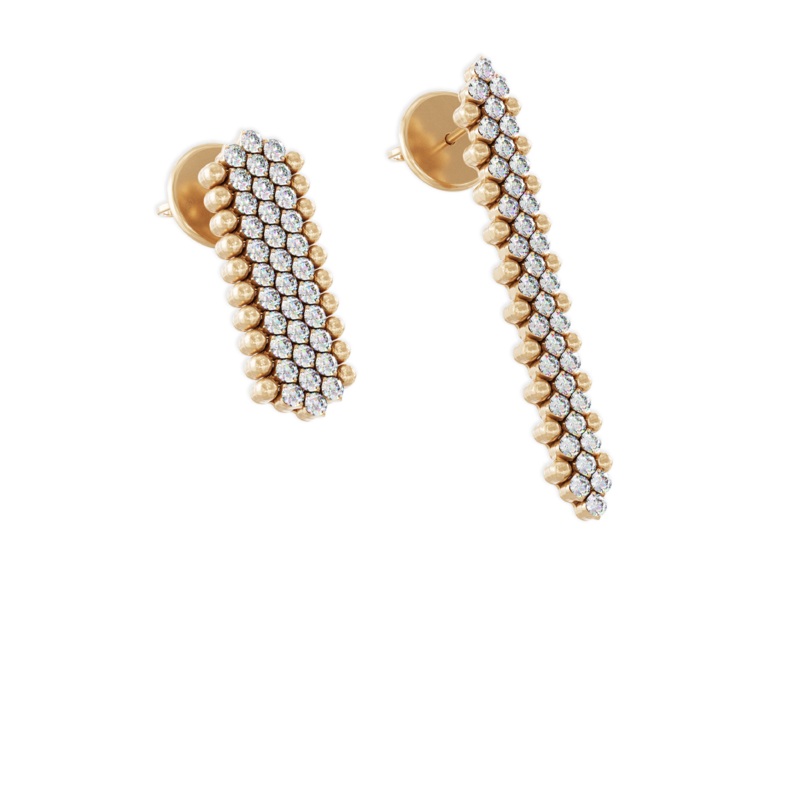 Brevetto 3-row Multi Size Earrings in Pink Gold – Serafino Consoli Jewelry
