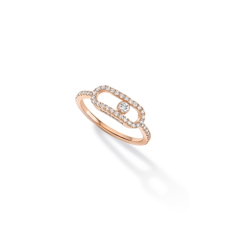 Move Uno LM Pav Ring in Pink Gold Size 57 – Messika