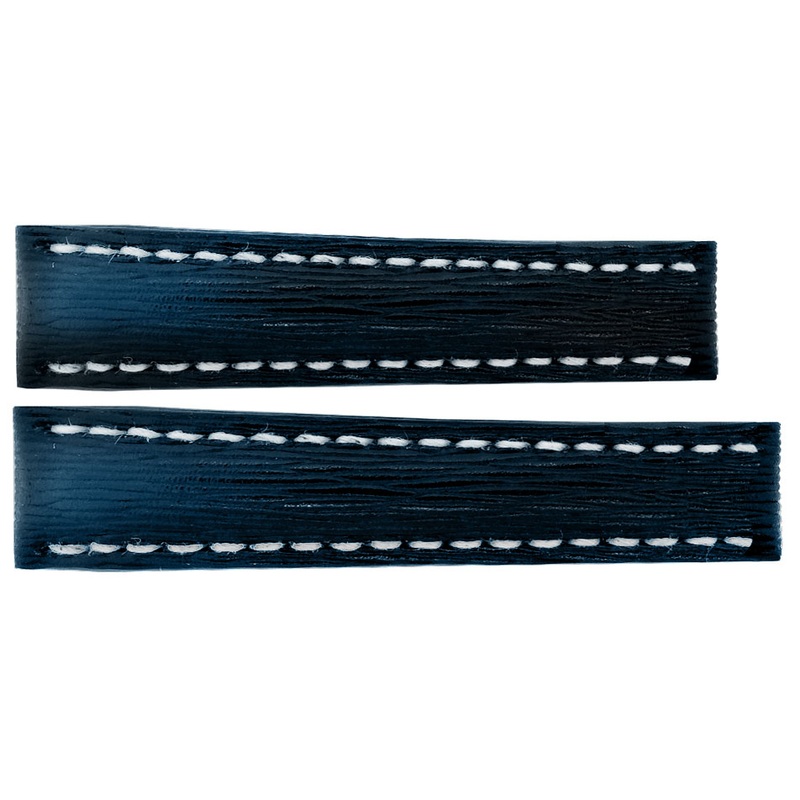 254X Breitling 16mm Dark Blue Calfskin Leather Strap for Deployment Buckle – BRAND NEW