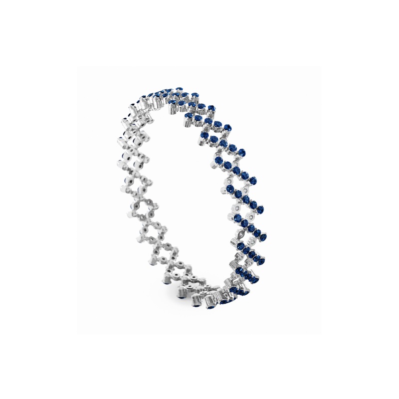 Serafino 5-row Ring Bracelet in White Gold with Blue Sapphires – Serafino Consoli Jewelry