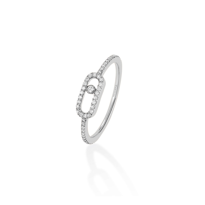 Move Uno Pav Ring in White Gold Size 53 – Messika