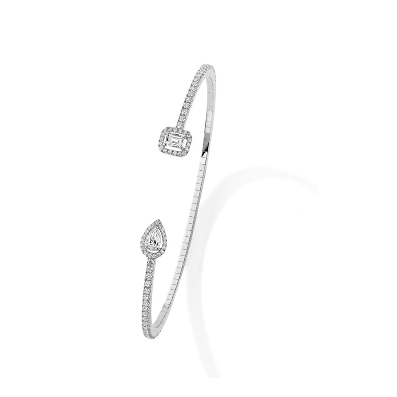 My Twin Skinny Bangle in White Gold Size M – Messika