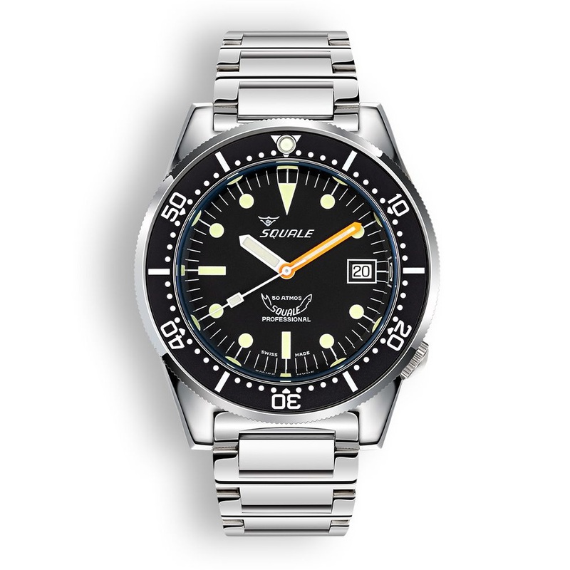 Squale 1521 Classic Steel Black on Bracelet 1521CL.SQ20L