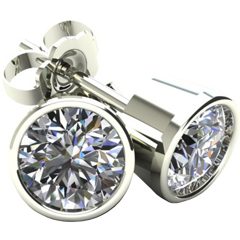 Buy Diamond Stud White Gold Earrings 3BE50WG