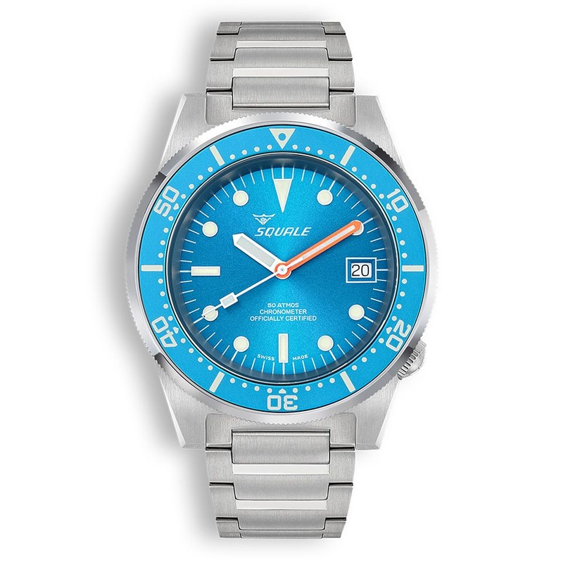 Squale 1521 Ocean COSC Steel Blue on Bracelet 1521COSOCN.SQ20B