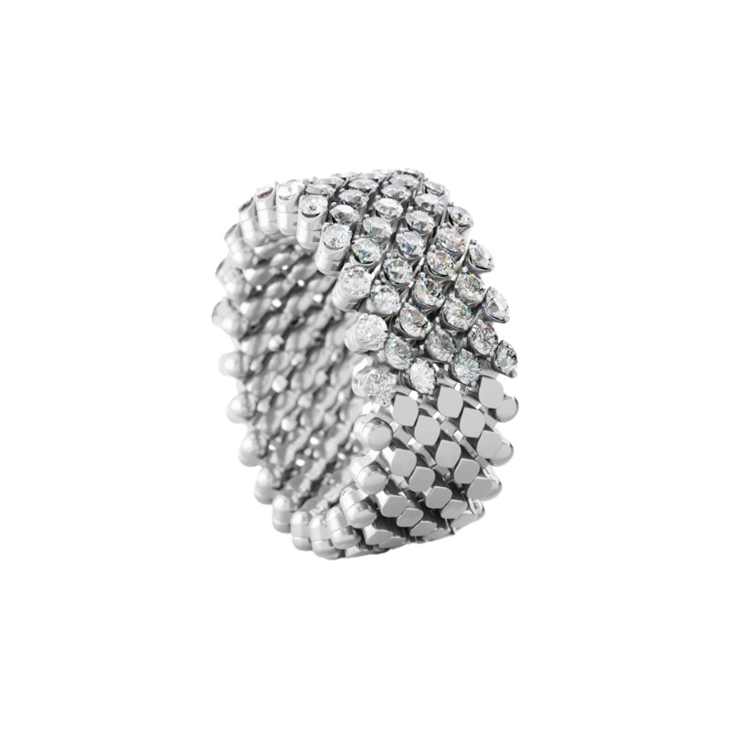 Brevetto 7-row Multi Size Ring in White Gold – Serafino Consoli Jewelry