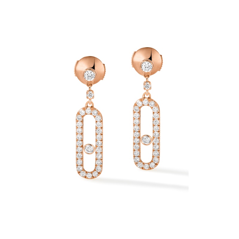 Move Uno Earrings in Pink Gold – Messika