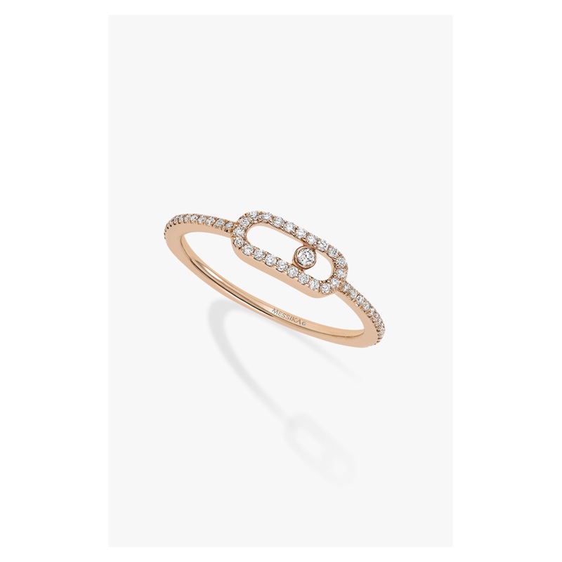 Move Uno Pav Ring in Pink Gold Size 54 – Messika
