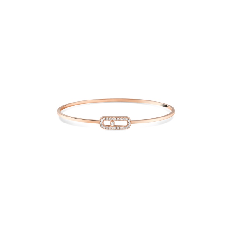 Move Uno Flex Pav Bangle in Pink Gold Size M – Messika