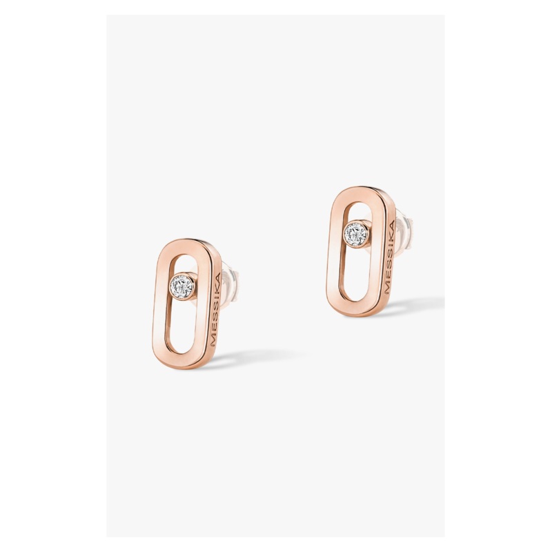 Move Uno Stud Earrings in Pink Gold – Messika