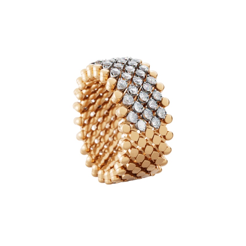 Brevetto 7-row Multi Size Ring in Pink and White Gold – Serafino Consoli Jewelry
