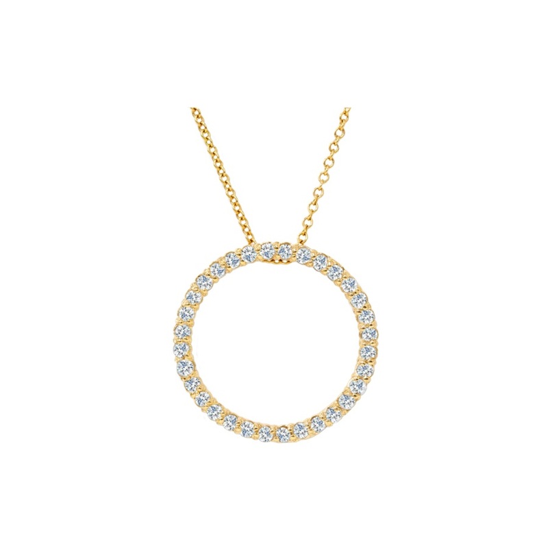 Circle of Life Diamond Pendant, 0.5 Carat on 14k Yellow Gold