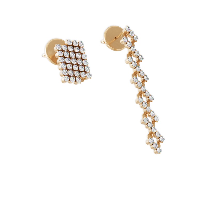 Serafino 5-row Multi Size Earrings in Pink Gold – Serafino Consoli Jewelry