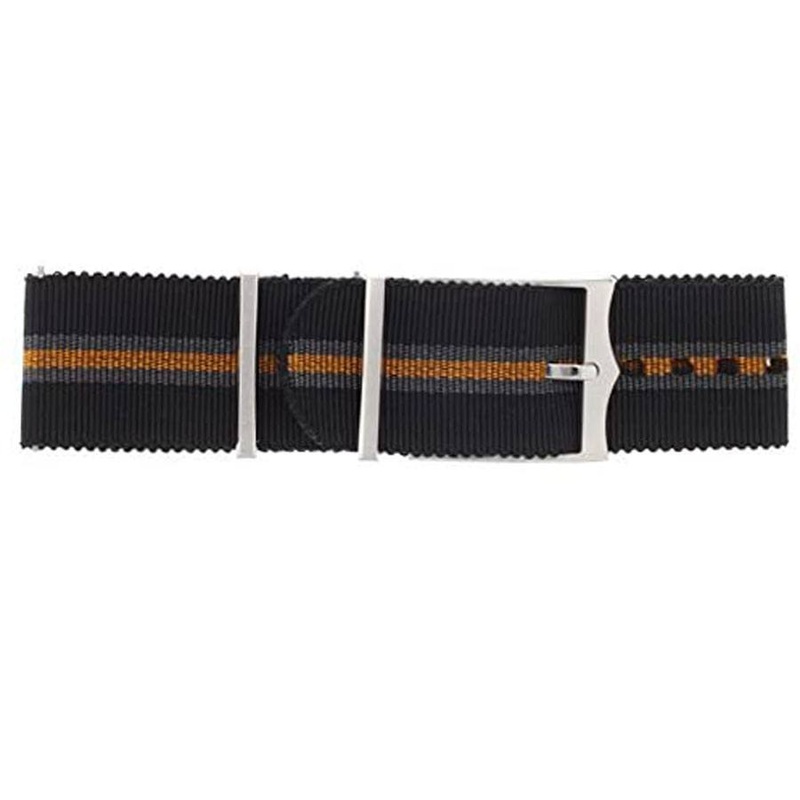4206560 Tudor 22mm Inlet Black, Grey & Orange Fabric OEM Nato Watch Strap
