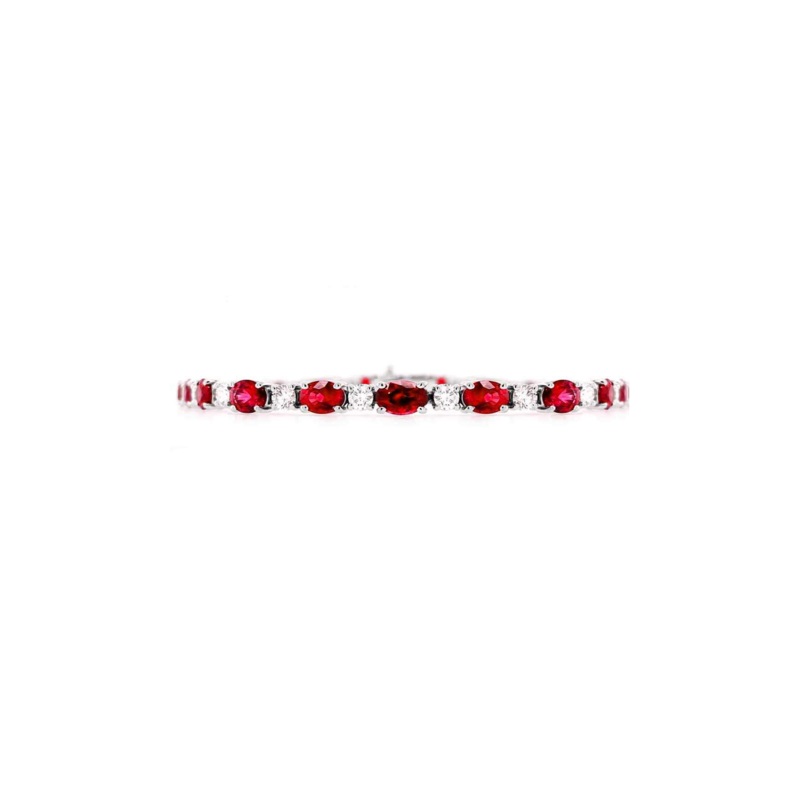 Oval Ruby and Diamond Bracelet – Bayco