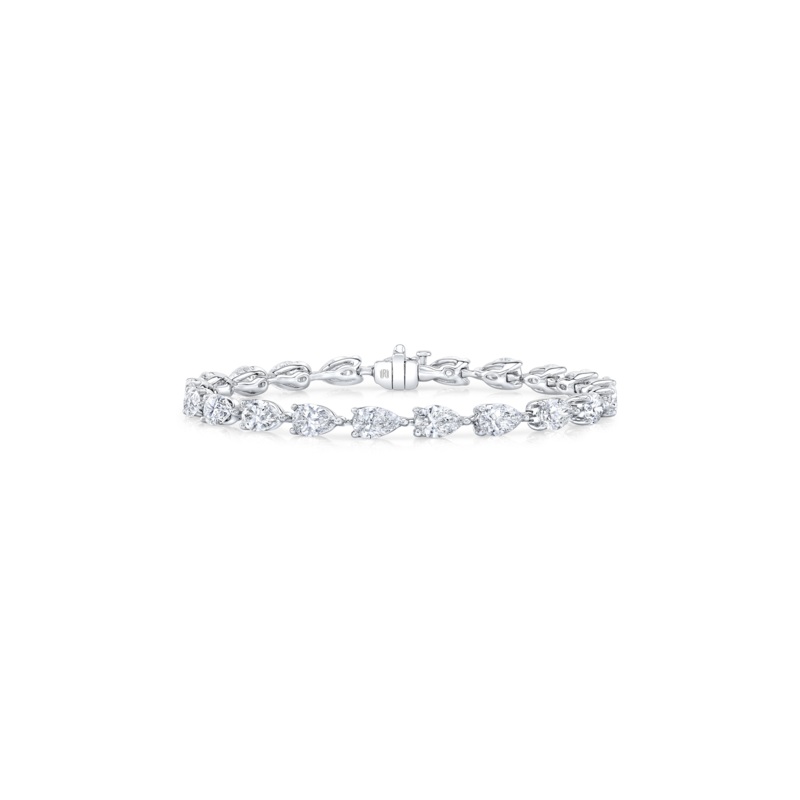 Pear Cut Diamond Bracelet in White Gold – Rahaminov Diamonds