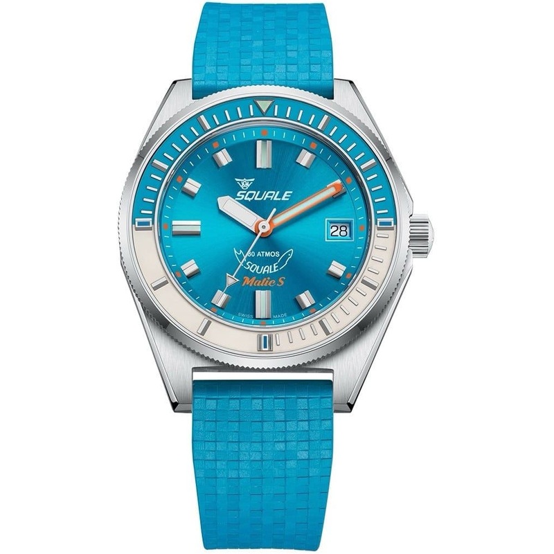 Squale Matic S MATICLBWLB.MRLB Light Blue Rubber
