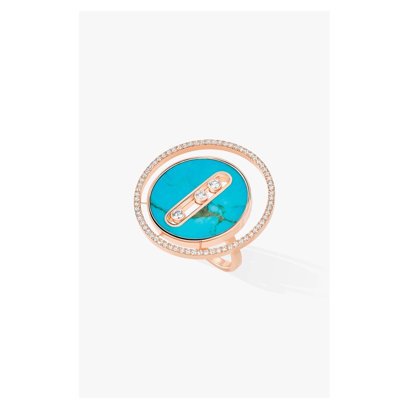 Lucky Move Turquoise LM Ring in Pink Gold Size 54 – Messika