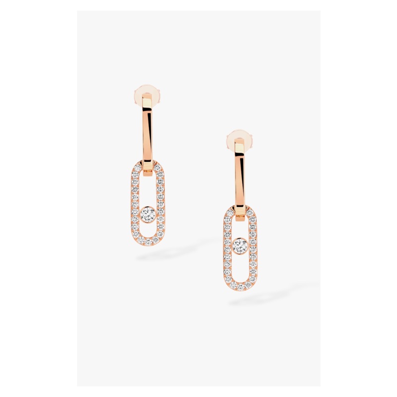 Move Link Earrings in Pink Gold – Messika
