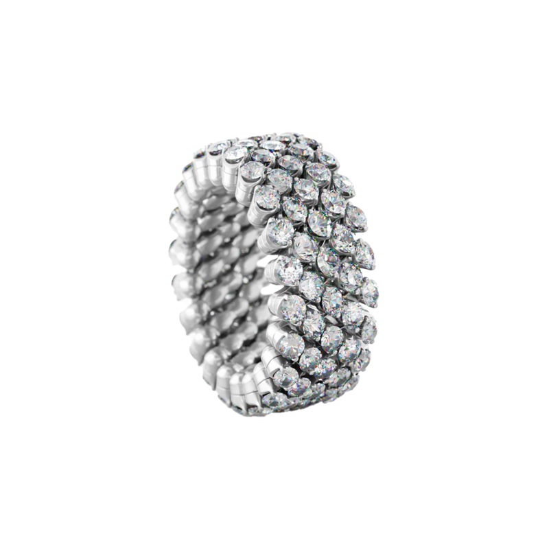 Brevetto 5-row Multi Size Ring in White Gold – Serafino Consoli Jewelry