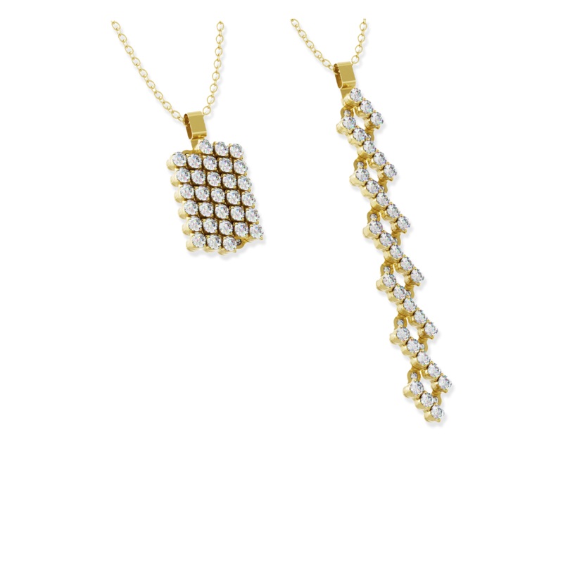 Serafino 5-row Multi Size Pendant in Yellow Gold – Serafino Consoli Jewelry
