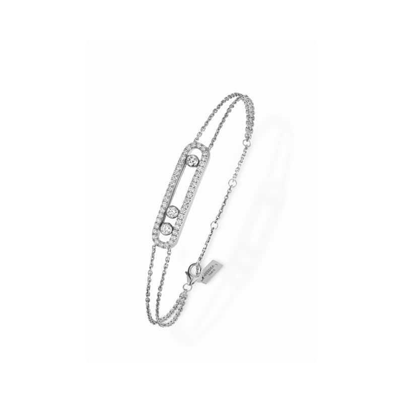 Move Classique Pav Bracelet in White Gold – Messika