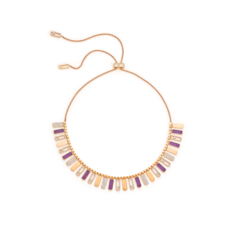 Bucherer Exclusive Move Iconica Lepidolite Necklace in Pink Gold – Messika