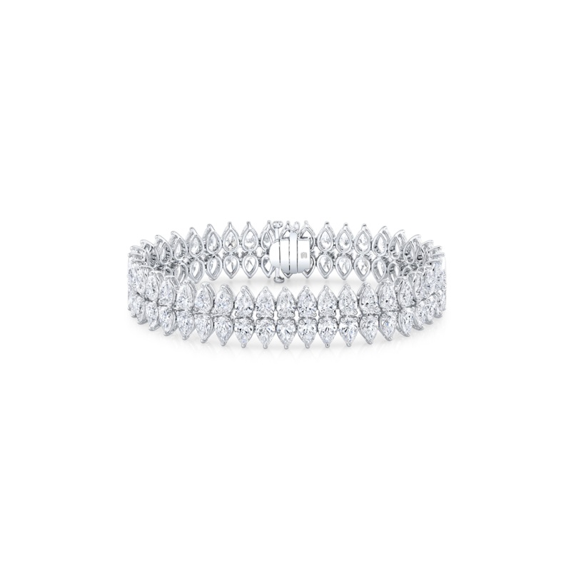 Pear Cut Diamond Double Sided Bracelet in White Gold – Rahaminov Diamonds