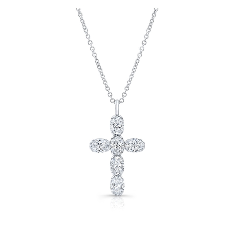 Diamond Cross Pendant in White Gold – Rahaminov Diamonds