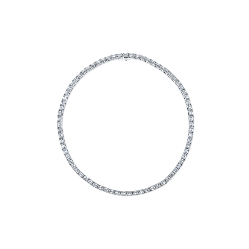 Emerald Cut Diamond Necklace in White Gold – Rahaminov Diamonds