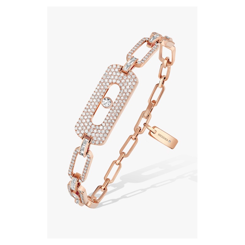 Move Link Pav Bracelet in Pink Gold – Messika