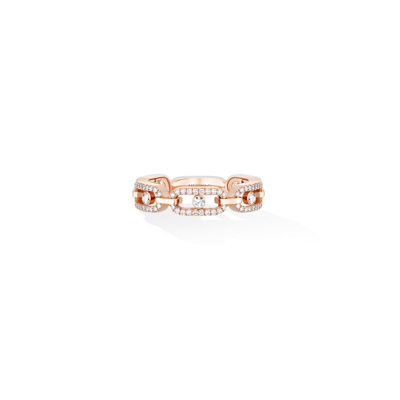 Move Link Multi Pav Ring in Pink Gold Size 54 – Messika