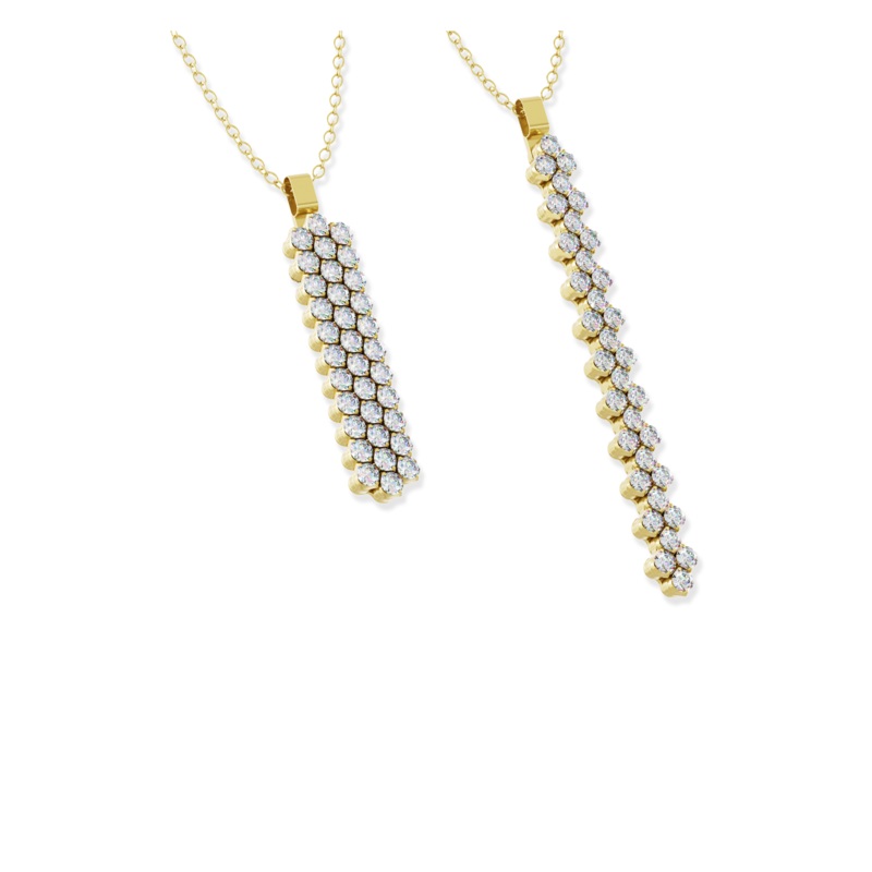 Brevetto 3-row Multi Size Pendant in Yellow Gold – Serafino Consoli Jewelry