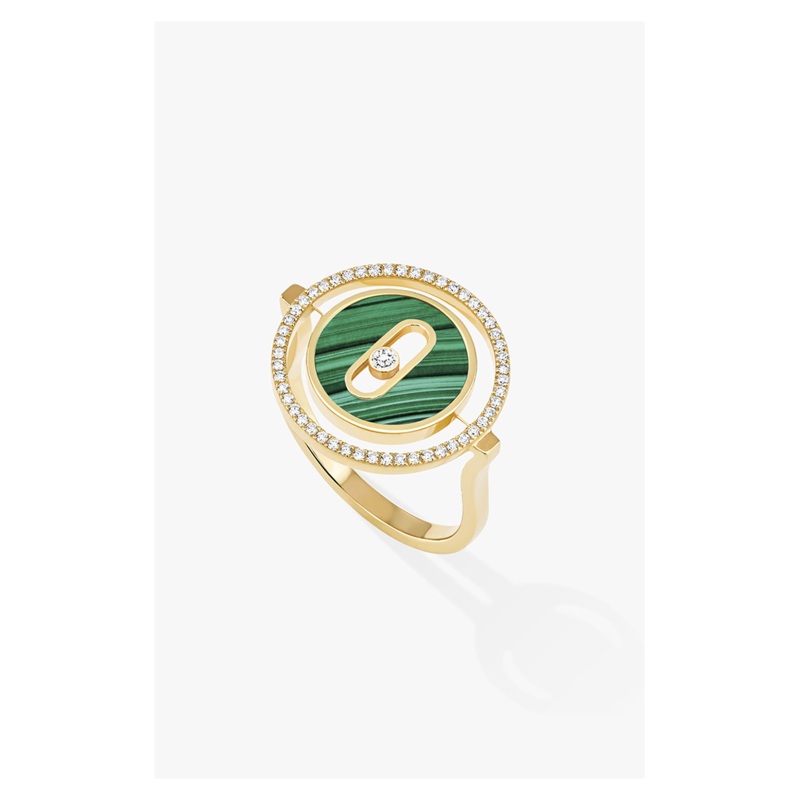 Lucky Move Malachite PM Ring in Yellow Gold Size 54 – Messika