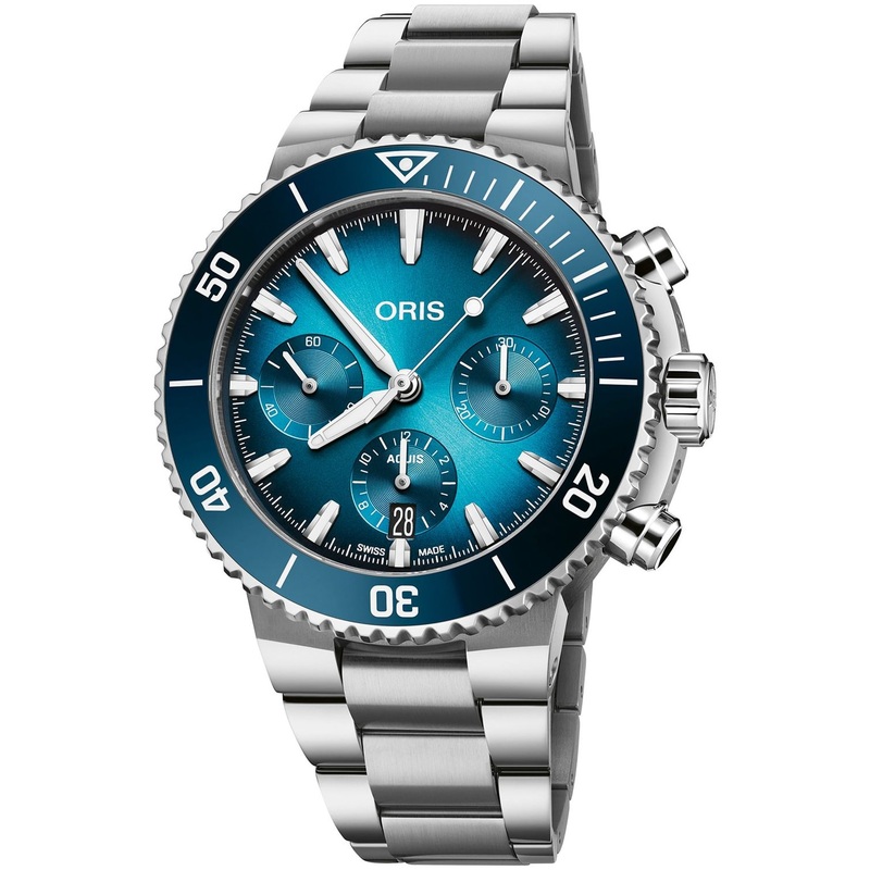 Oris 01 771 7793 4155-07 8 23 01PEB Aquis Chronograph Blue