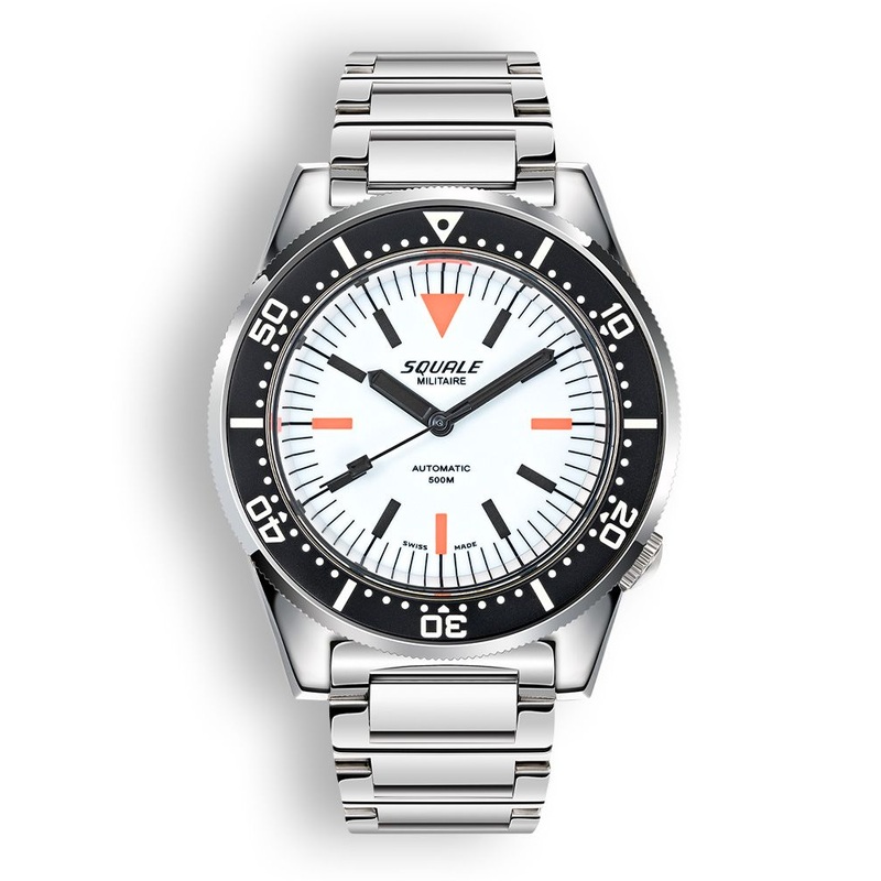 Squale 1521 Full Luminous Militaire Steel White on Bracelet 1521FUMIWT.SQ20L
