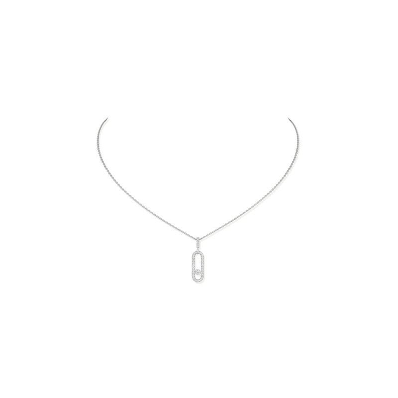 Move Uno LM Pav Pendant in White Gold – Messika