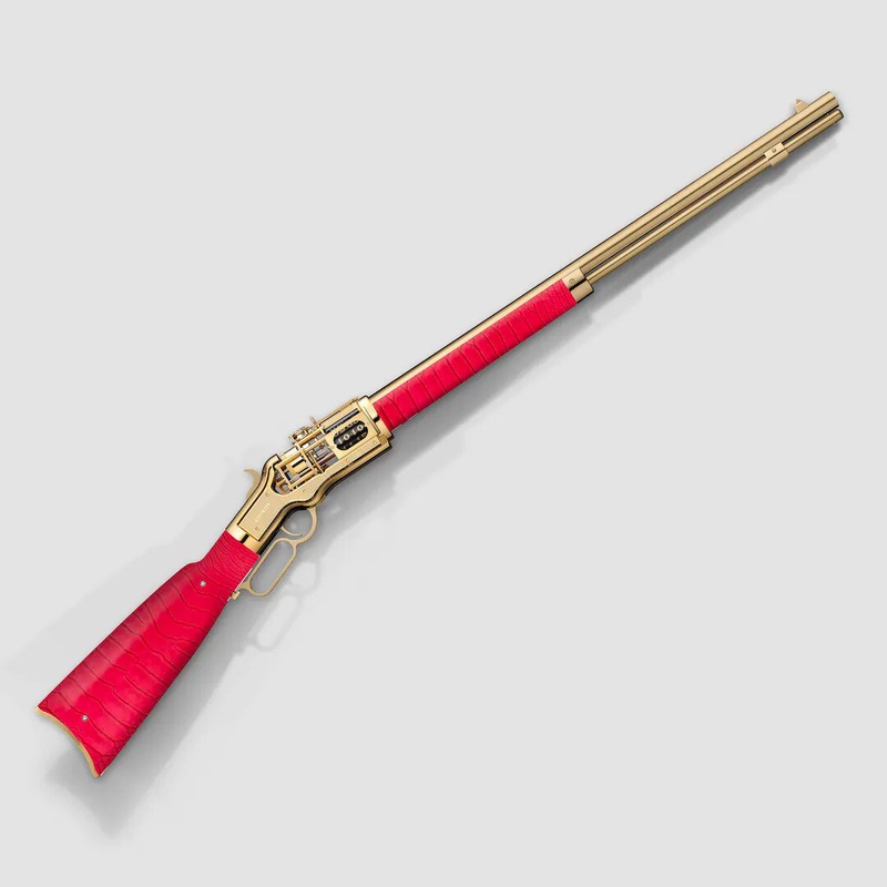 Winchester Reimagined Gold Cherry Alligator Tashi Clock